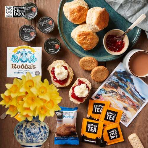 Cream Tea Gift With Flowers