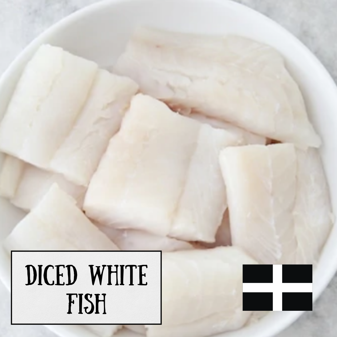 diced whilte fish