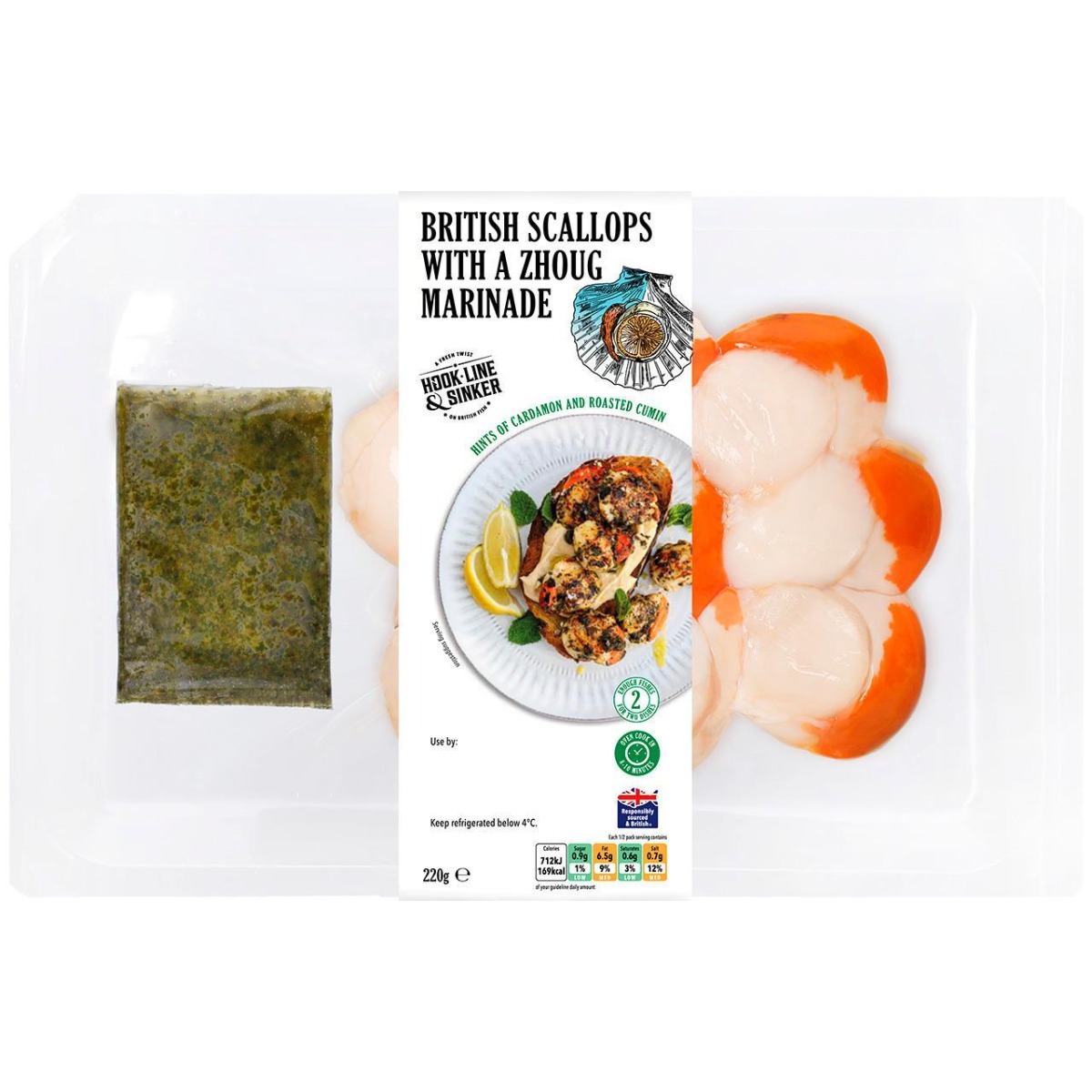 Hook Line and Sinker Zhoug Scallops 220g