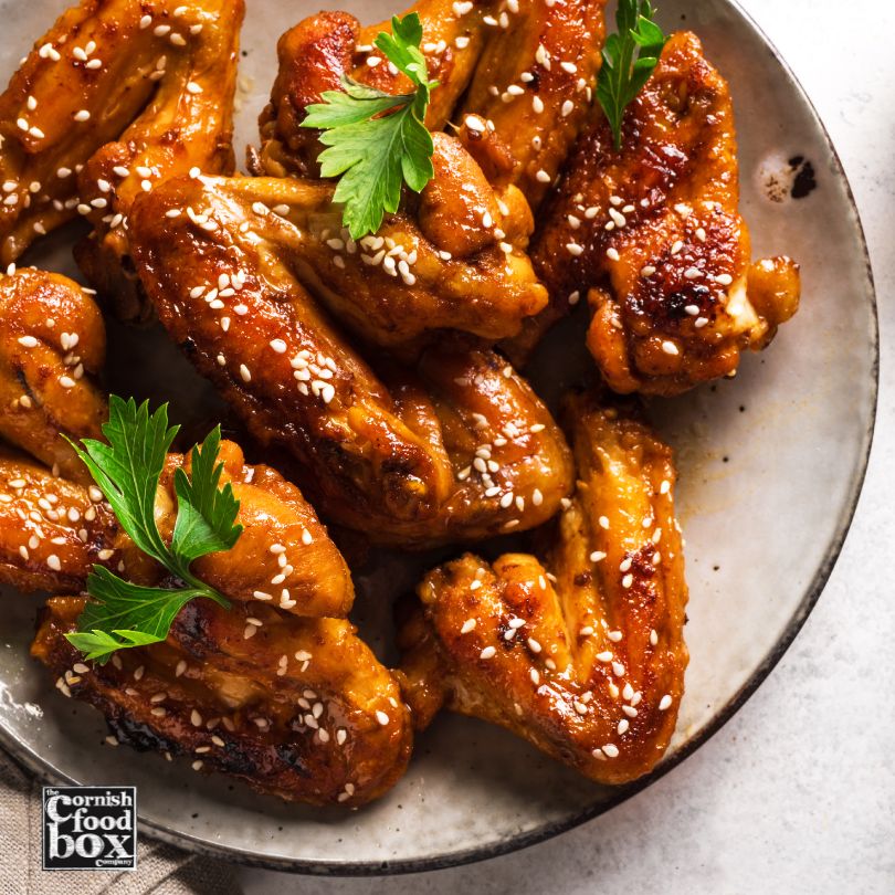 marinaded chicken wings in a bowl