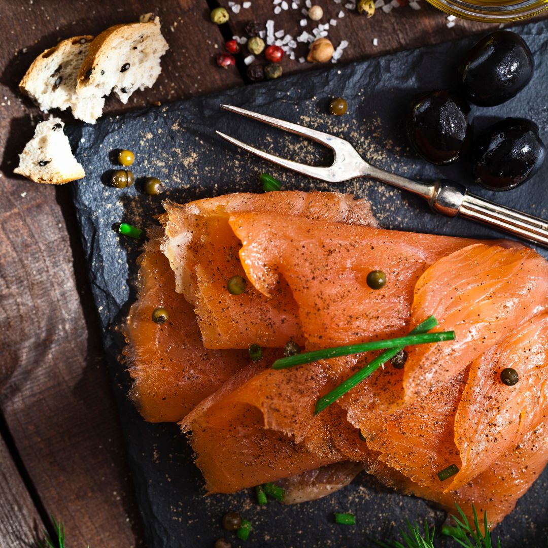 smpked salmon sliced