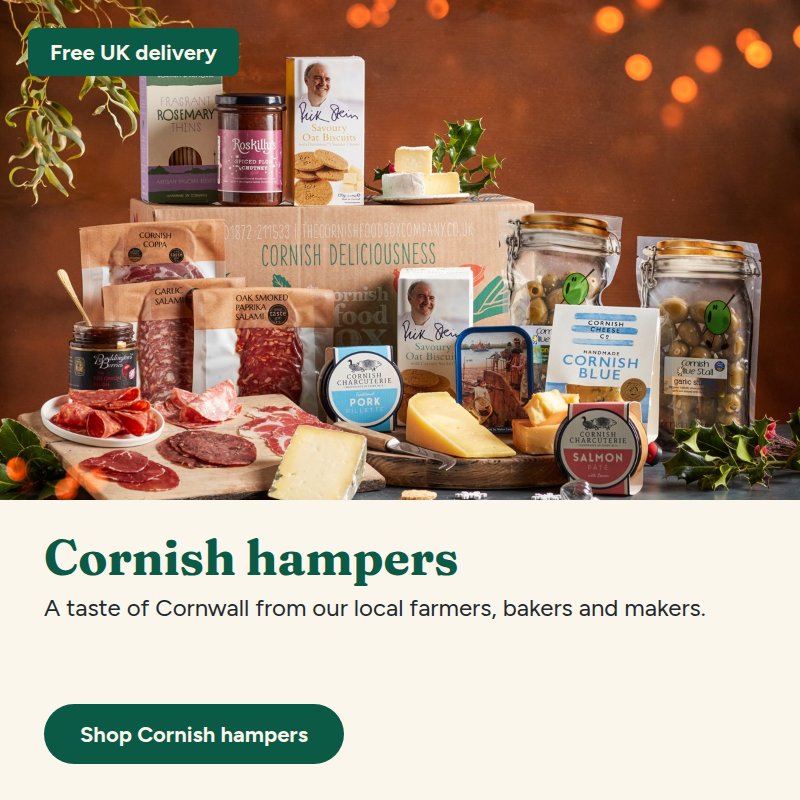 Cornish hampers with free UK delivery