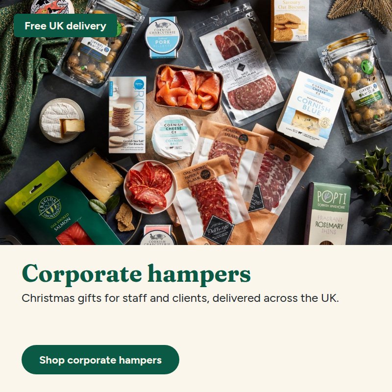 Corporate Christmas hampers for staff and clients from The Fine Food Hamper Co